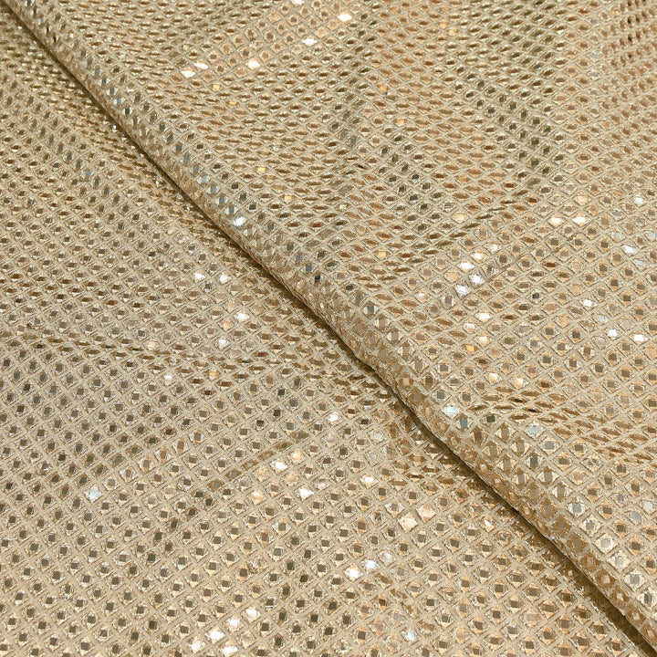 Premium Viscose Georgette Zari & Mirror Embroidery Fabric – Luxury Designer Georgette Fabric| EB00394