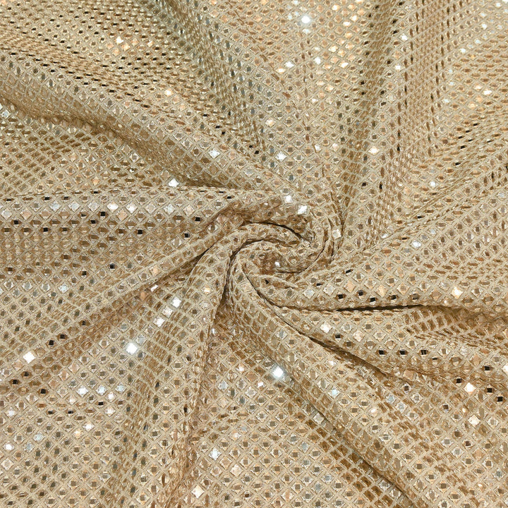 Premium Viscose Georgette Zari & Mirror Embroidery Fabric – Luxury Designer Georgette Fabric| EB00394