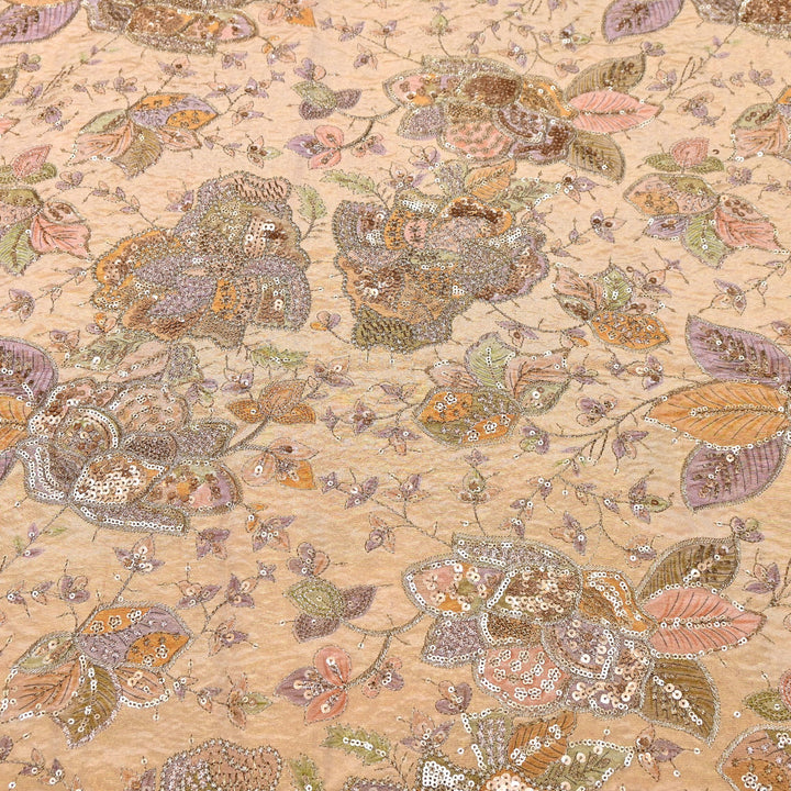 Tissue Position Print Zari & Sequins Embroidery | Designer Fabric | V12804C-03