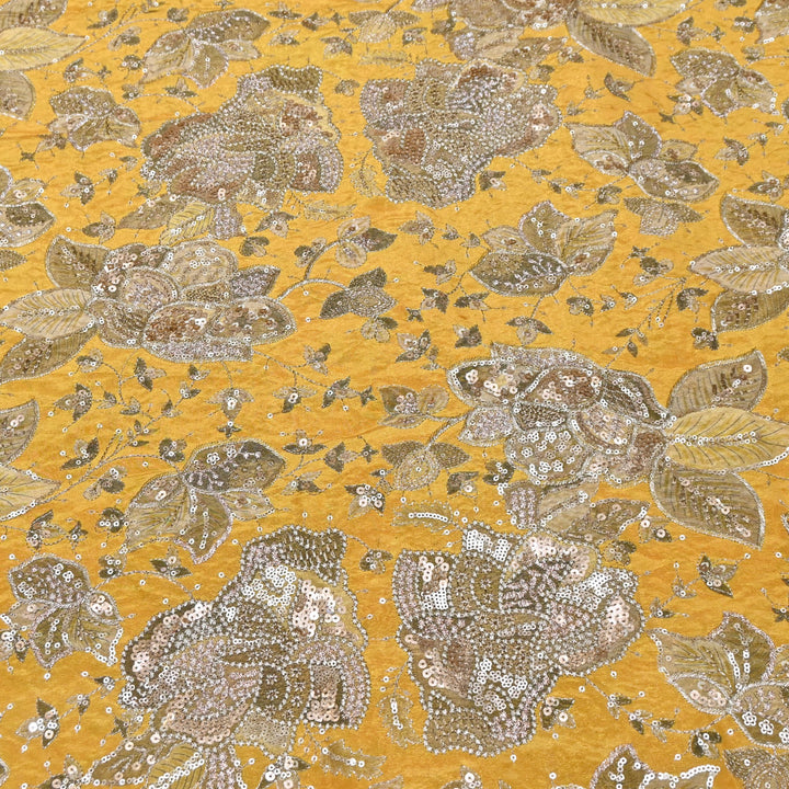Tissue Position Print Zari & Sequins Embroidery | Designer Fabric | V12804C-02