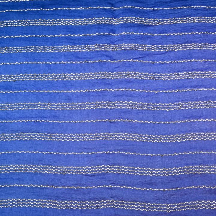 4D Shade Chanderi Zari Embroidered Fabric