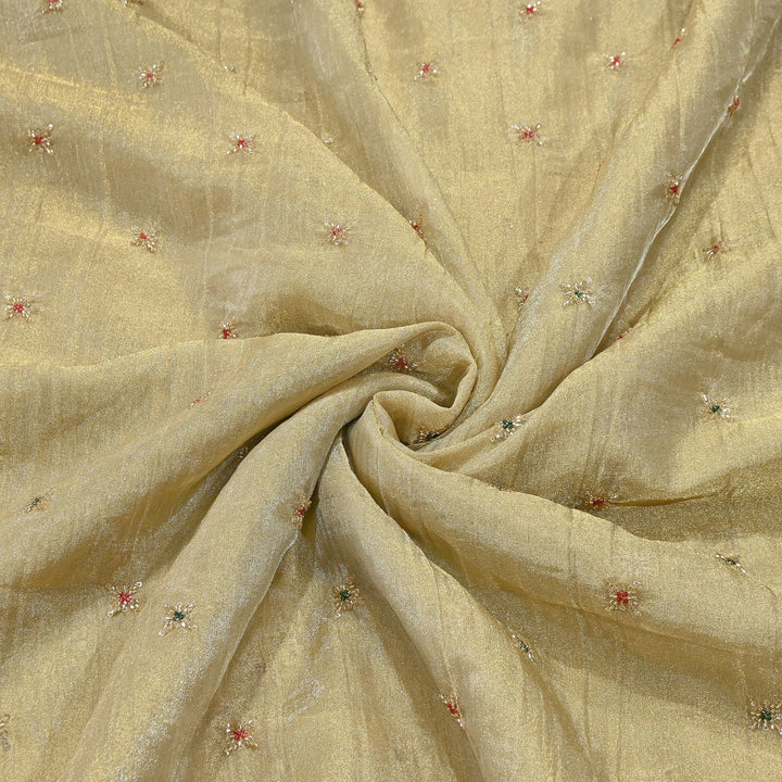 Premium Dyed Organza Tissue Moti & Sequins Embroidery Fabric | FD3307-1