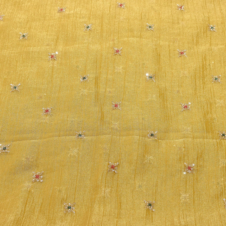 Premium Dyed Organza Tissue Moti & Sequins Embroidery Fabric | FD3307-3
