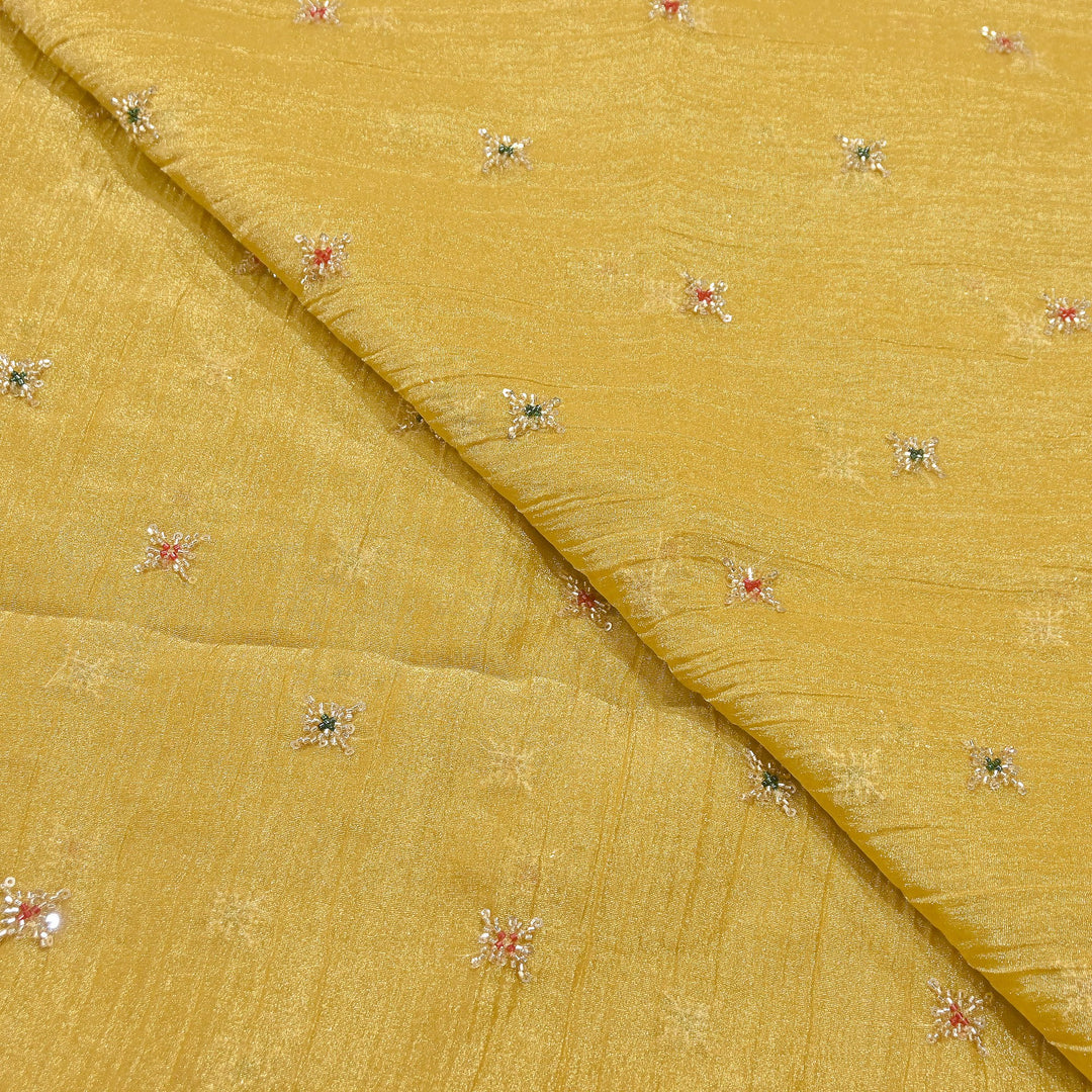 Premium Dyed Organza Tissue Moti & Sequins Embroidery Fabric | FD3307-3