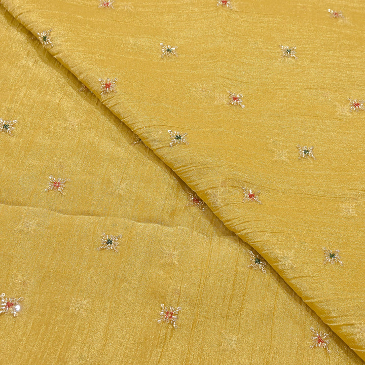 Premium Dyed Organza Tissue Moti & Sequins Embroidery Fabric | FD3307-3