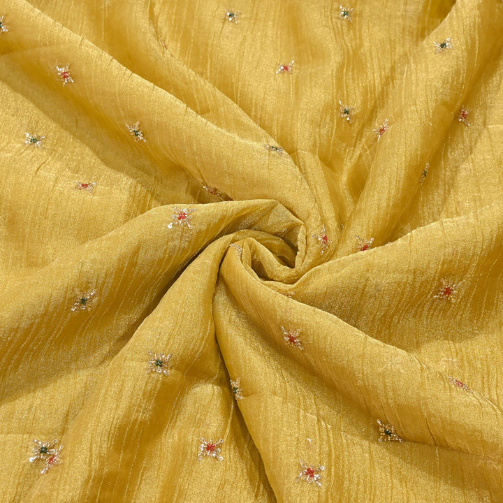 Premium Dyed Organza Tissue Moti & Sequins Embroidery Fabric | FD3307-3