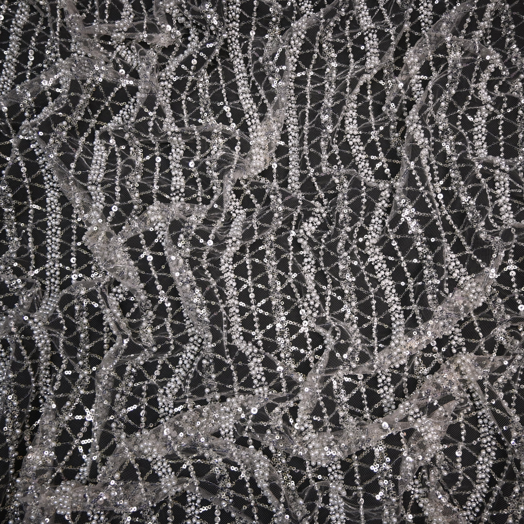 Beautiful Imported Net Cut Dana & Sequins Embroidery Fabrics