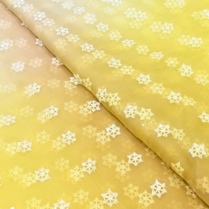 4D Shaded Silk Organza Sequins Embroidery Fabric | Designer Fabric | P23111-02
