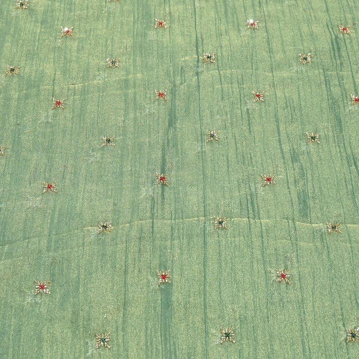 Premium Dyed Organza Tissue Moti & Sequins Embroidery Fabric | FD3307-5