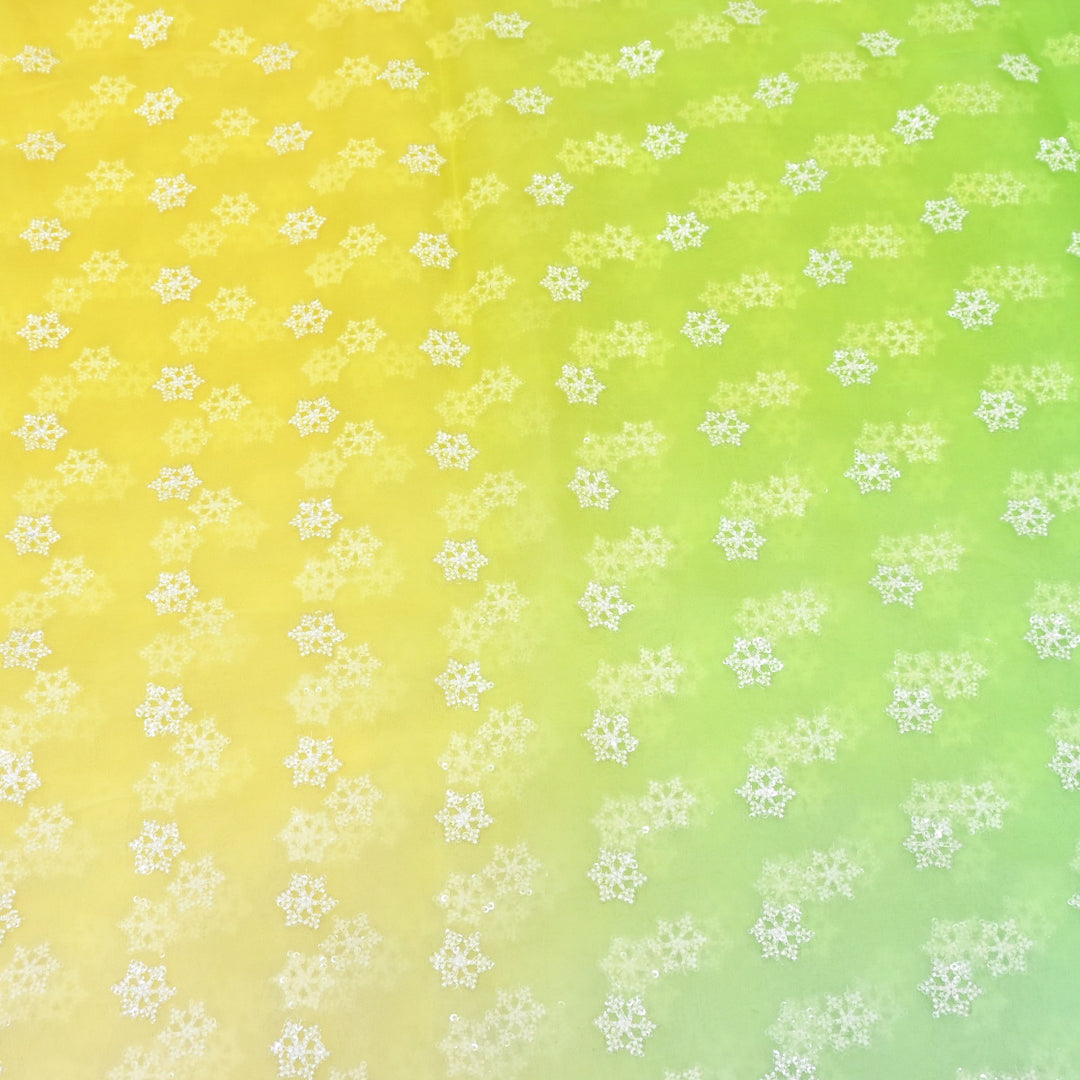4D Shaded Silk Organza Sequins Embroidery Fabric | Designer Fabric | P23111-03