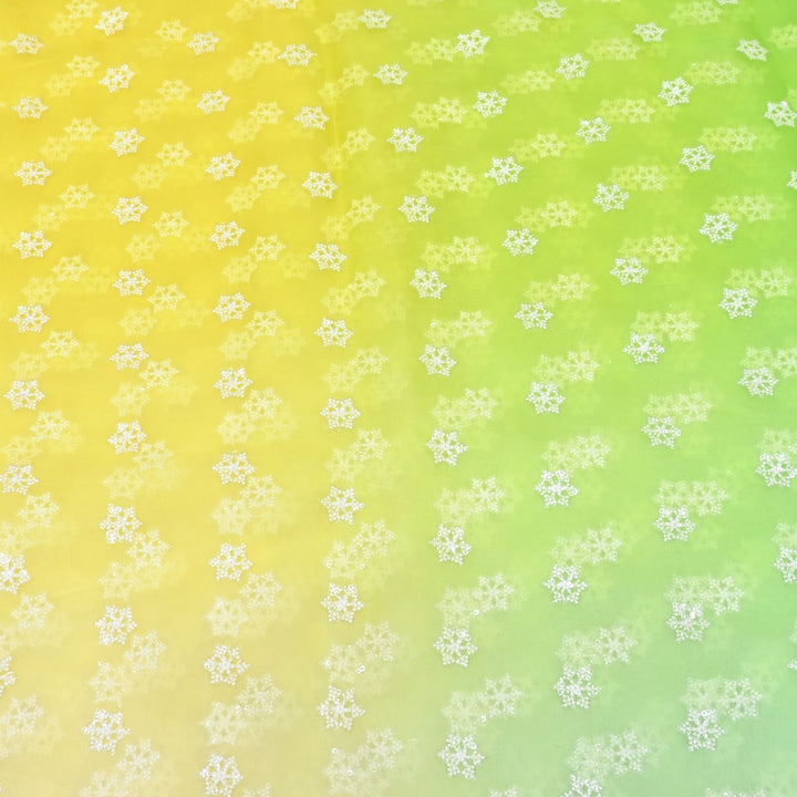 4D Shaded Silk Organza Sequins Embroidery Fabric | Designer Fabric | P23111-03