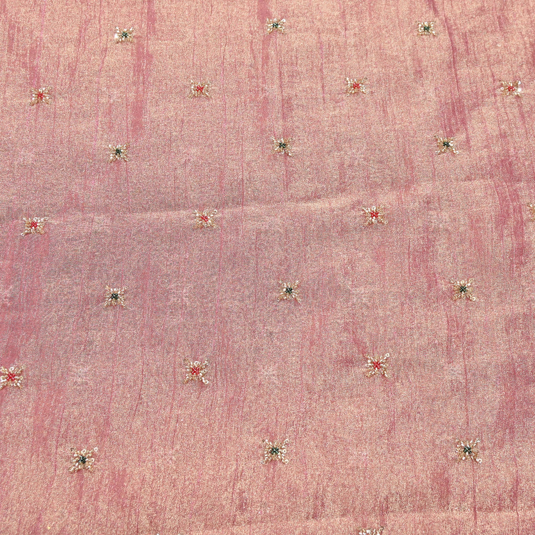 Premium Dyed Organza Tissue Moti & Sequins Embroidery Fabric | FD3307-6