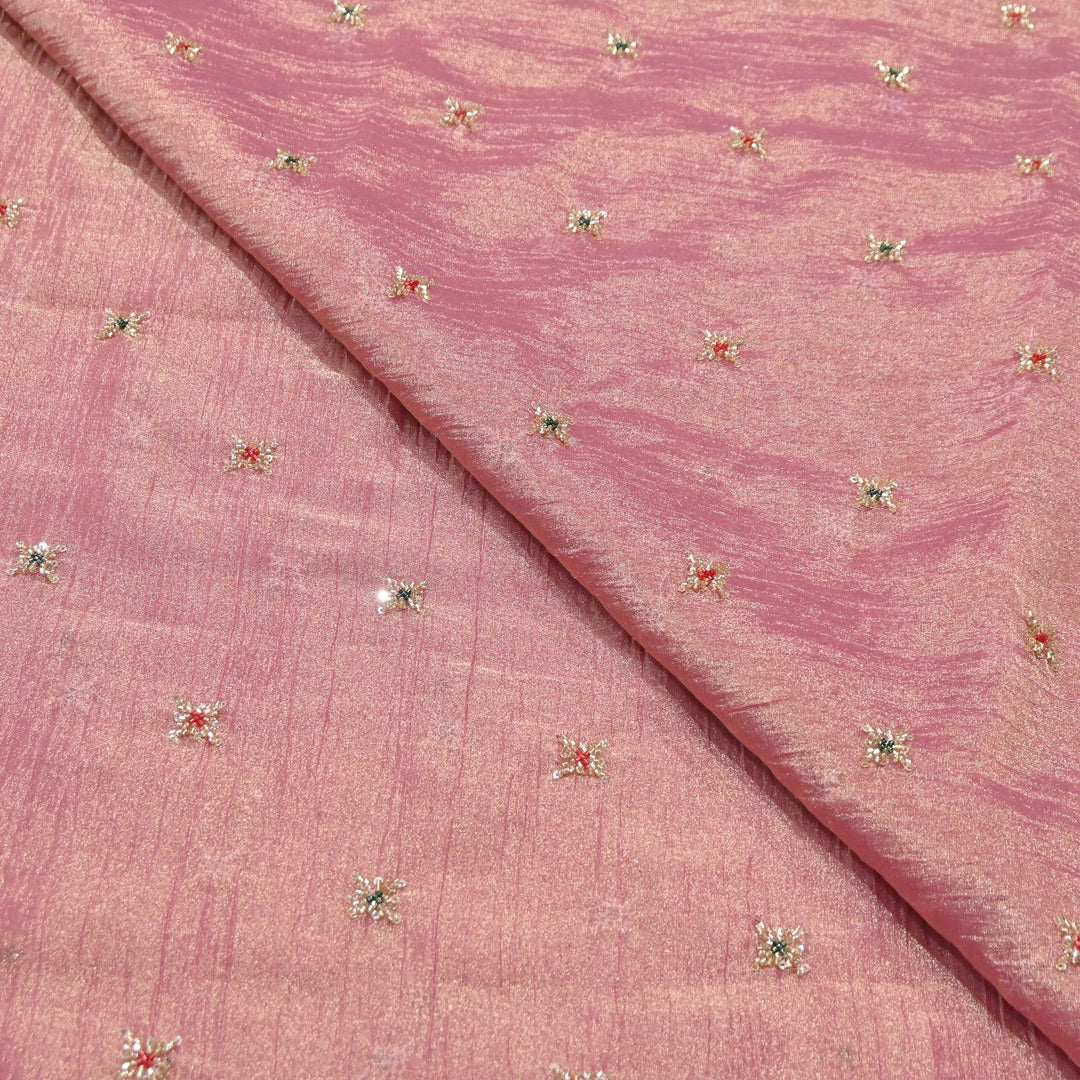 Premium Dyed Organza Tissue Moti & Sequins Embroidery Fabric | FD3307-6