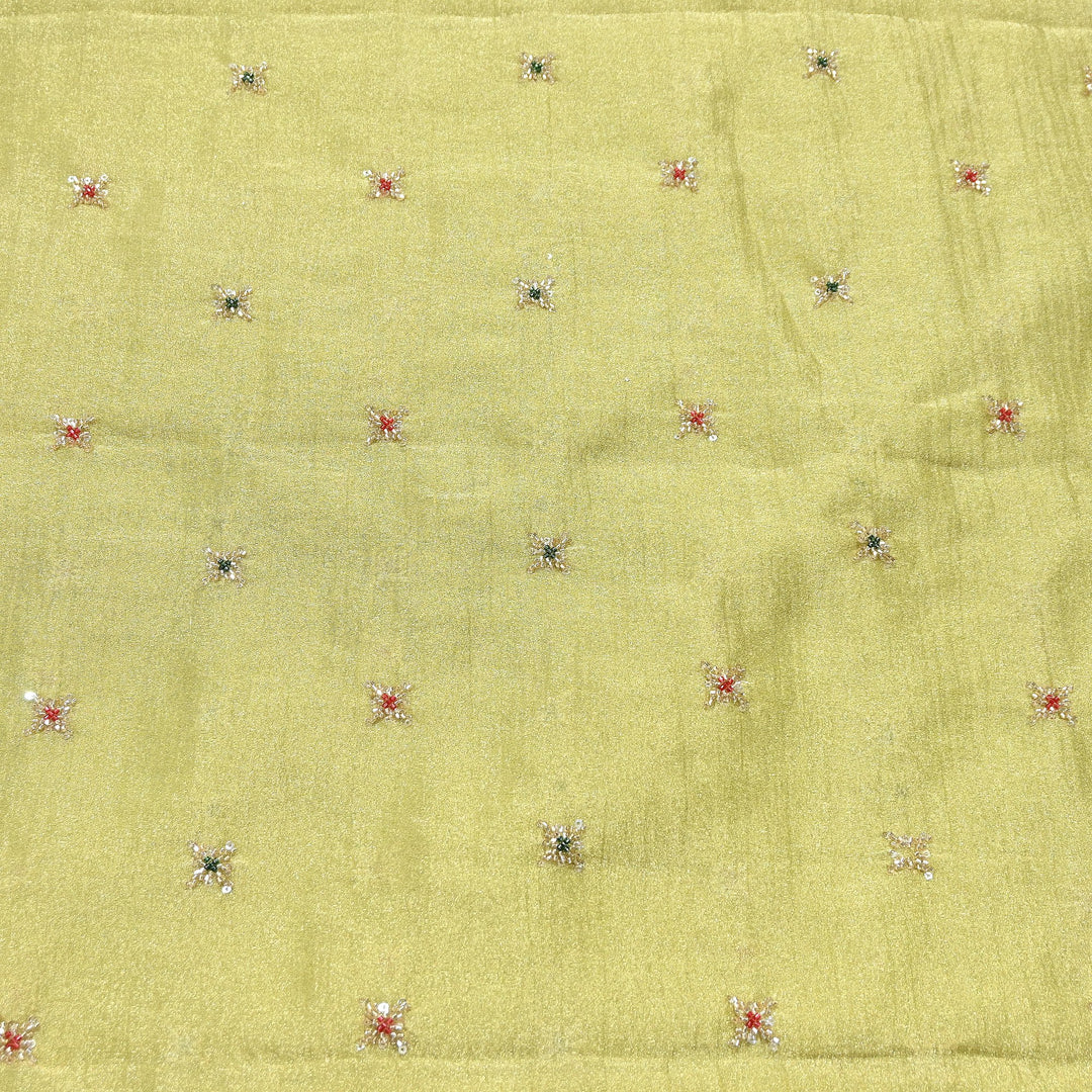 Premium Dyed Organza Tissue Moti & Sequins Embroidery Fabric | FD3307-7