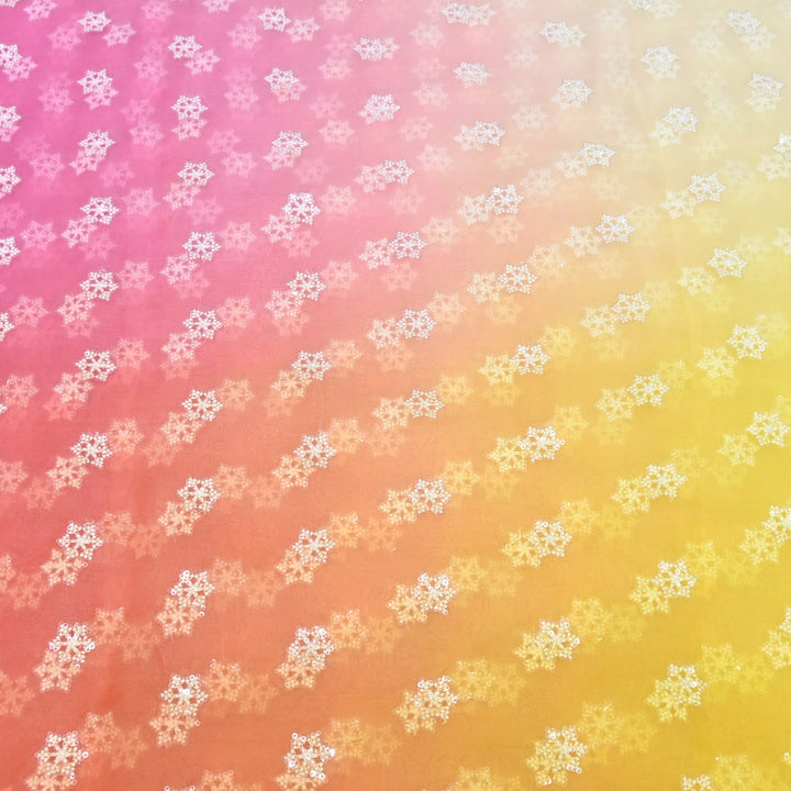 4D Shaded Silk Organza Sequins Embroidery Fabric | Designer Fabric | P23111-05