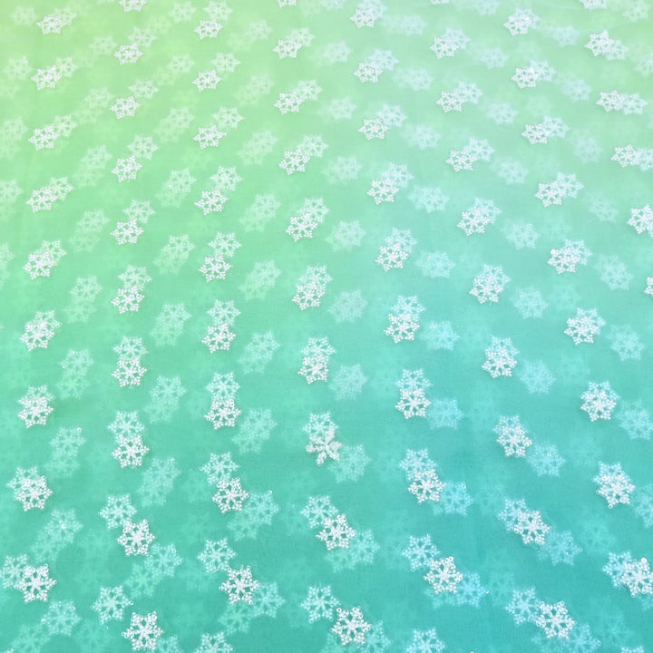 4D Shaded Silk Organza Sequins Embroidery Fabric | Designer Fabric | P23111-06