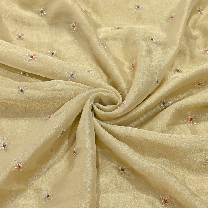Premium Dyed Organza Tissue Moti & Sequins Embroidery Fabric | FD3307-8