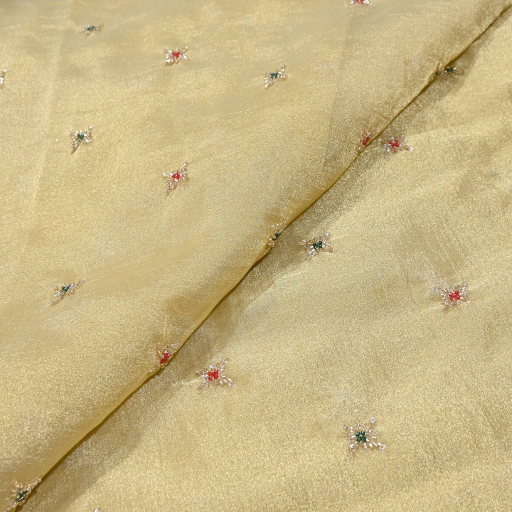 Premium Dyed Organza Tissue Moti & Sequins Embroidery Fabric | FD3307-8