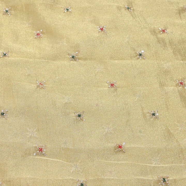 Premium Dyed Organza Tissue Moti & Sequins Embroidery Fabric | FD3307-8