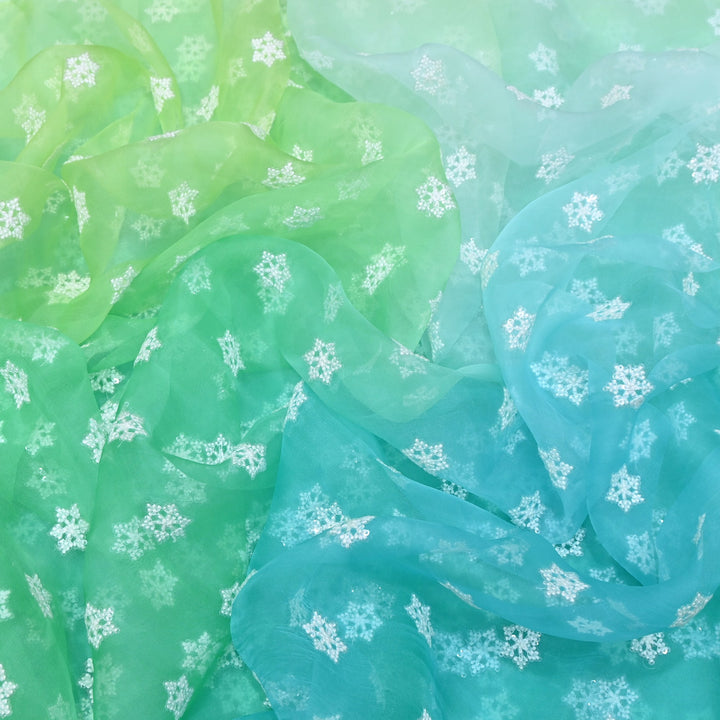 4D Shaded Silk Organza Sequins Embroidery Fabric | Designer Fabric | P23111-06