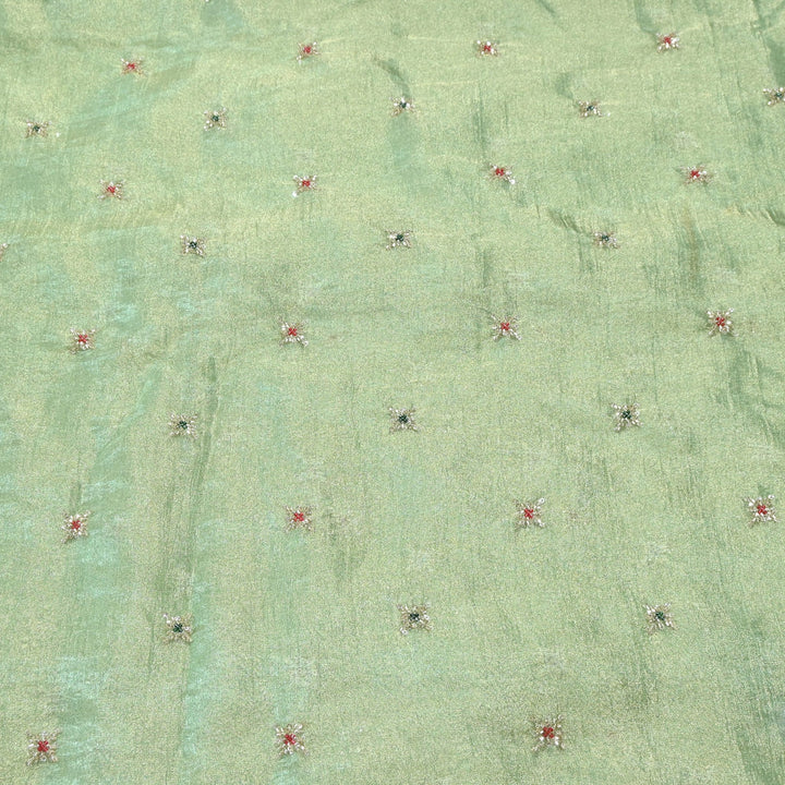 Premium Dyed Organza Tissue Moti & Sequins Embroidery Fabric | FD3307-9