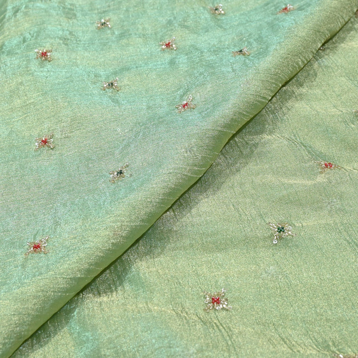 Premium Dyed Organza Tissue Moti & Sequins Embroidery Fabric | FD3307-9