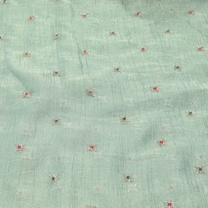 Premium Dyed Organza Tissue Moti & Sequins Embroidery Fabric | FD3307-10