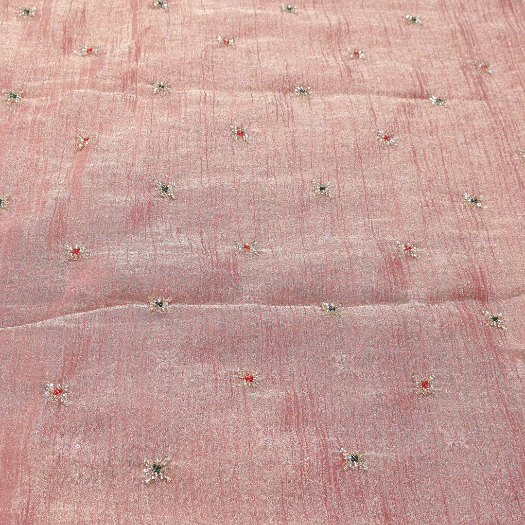 Premium Dyed Organza Tissue Moti & Sequins Embroidery Fabric | FD3307-11