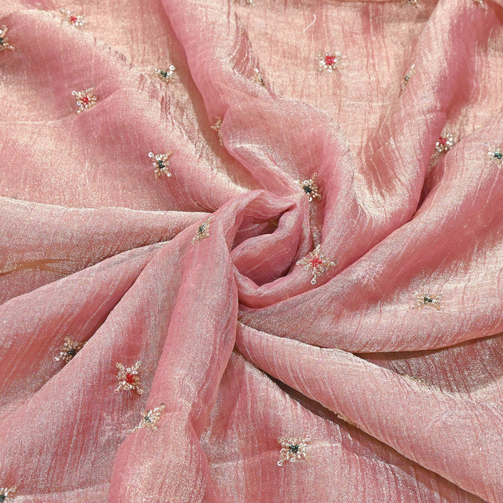 Premium Dyed Organza Tissue Moti & Sequins Embroidery Fabric | FD3307-11