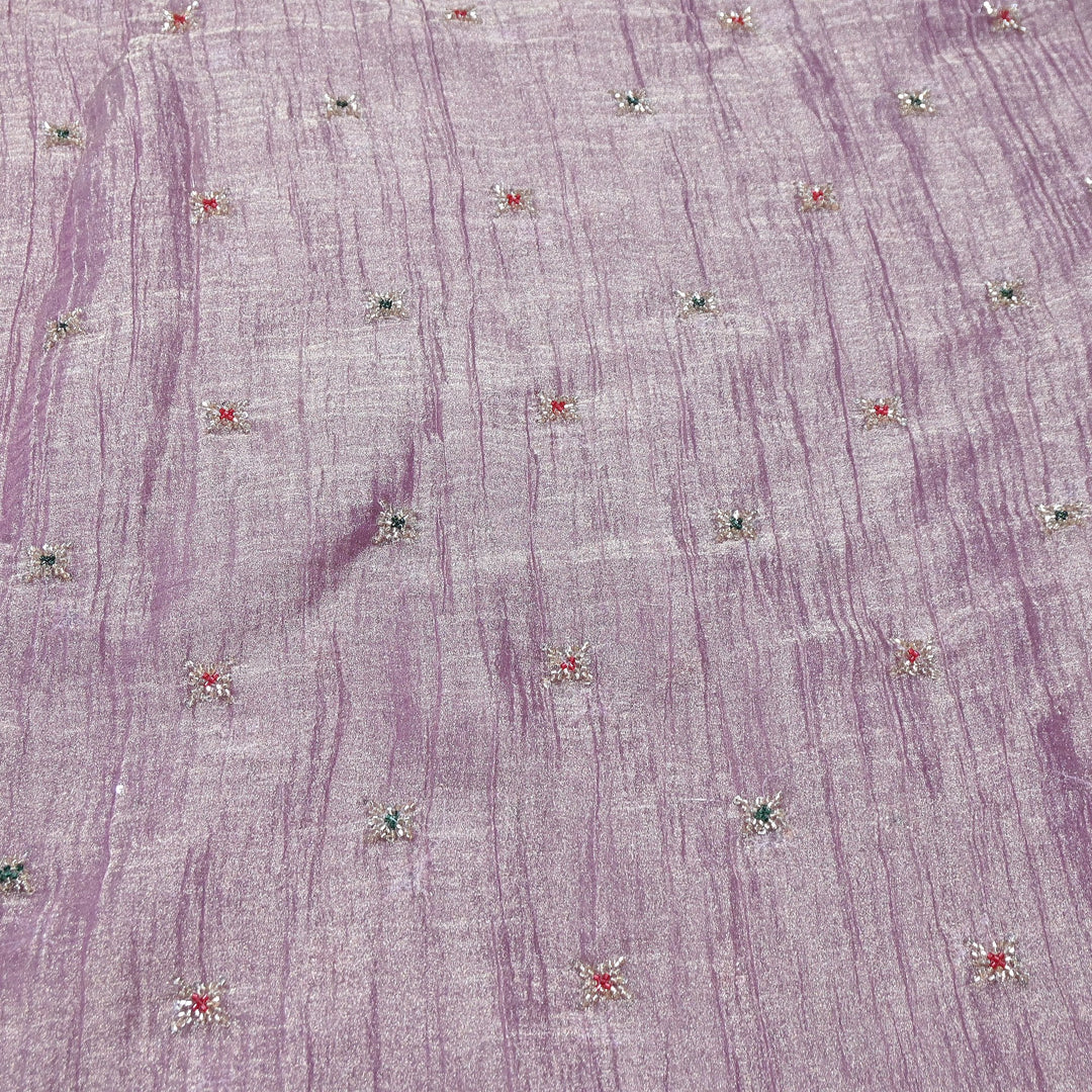 Premium Dyed Organza Tissue Moti & Sequins Embroidery Fabric | FD3307-12