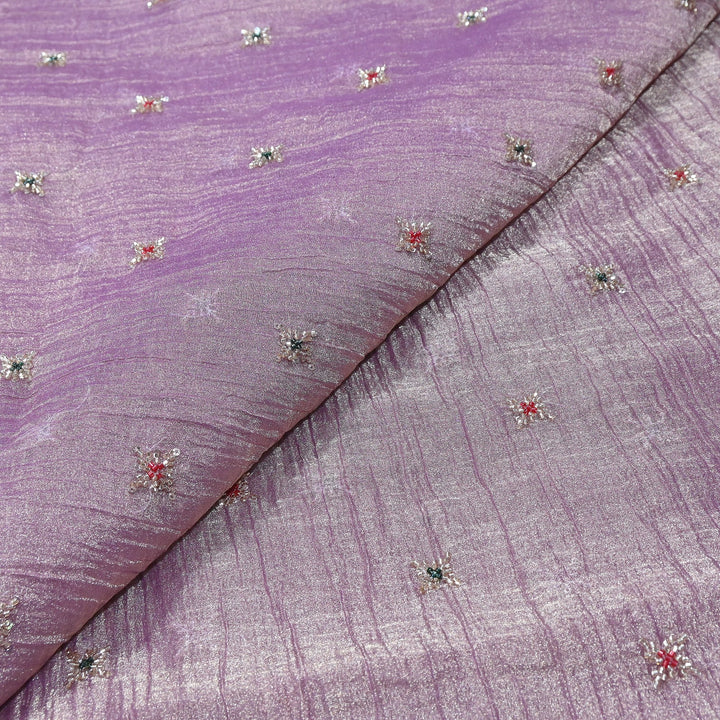 Premium Dyed Organza Tissue Moti & Sequins Embroidery Fabric | FD3307-12