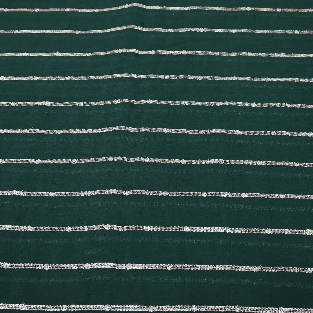 Premium Viscose Chinon Zari & Sequins Embroidery Fabric | V02661C-03