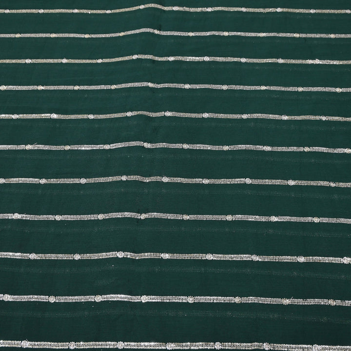 Premium Viscose Chinon Zari & Sequins Embroidery Fabric | V02661C-03