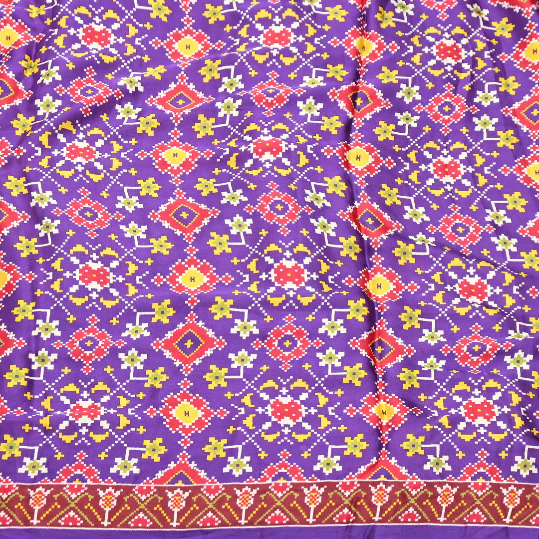 Premium Modal Satin Fabric with Traditional Patola Digital Print - 001416-P12