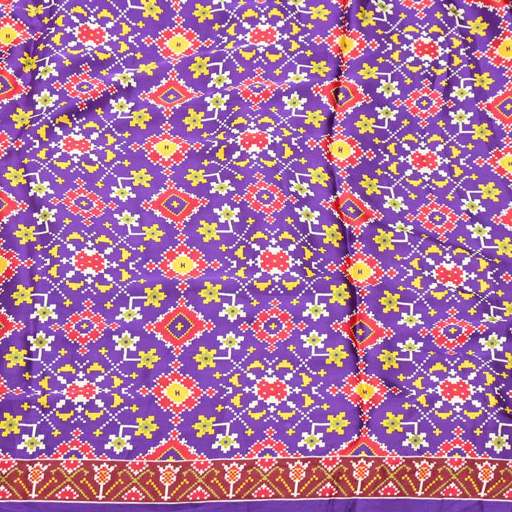 Premium Modal Satin Fabric with Traditional Patola Digital Print - 001416-P12