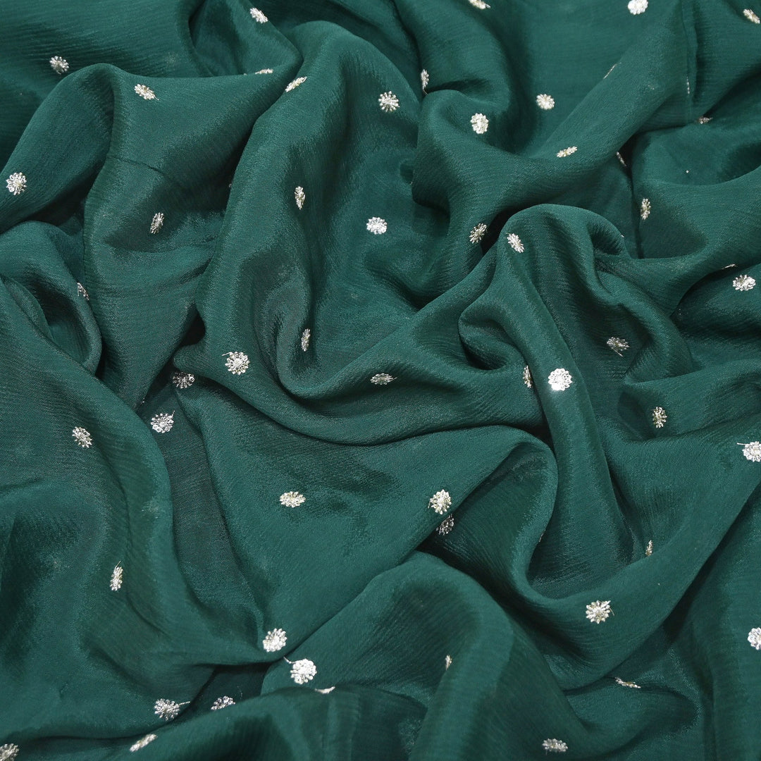Premium Viscose Chinon Sequins Booti Fabric | V2688C-02