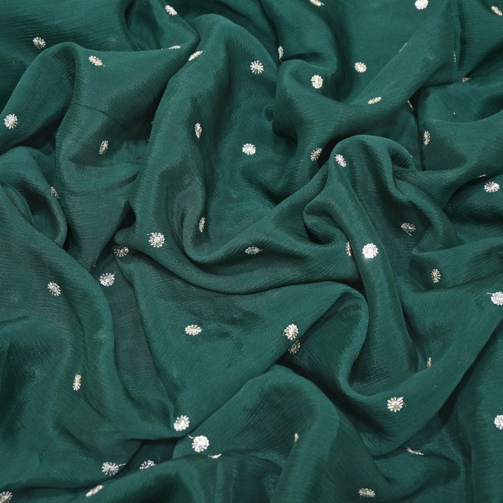 Premium Viscose Chinon Sequins Booti Fabric | V2688C-02