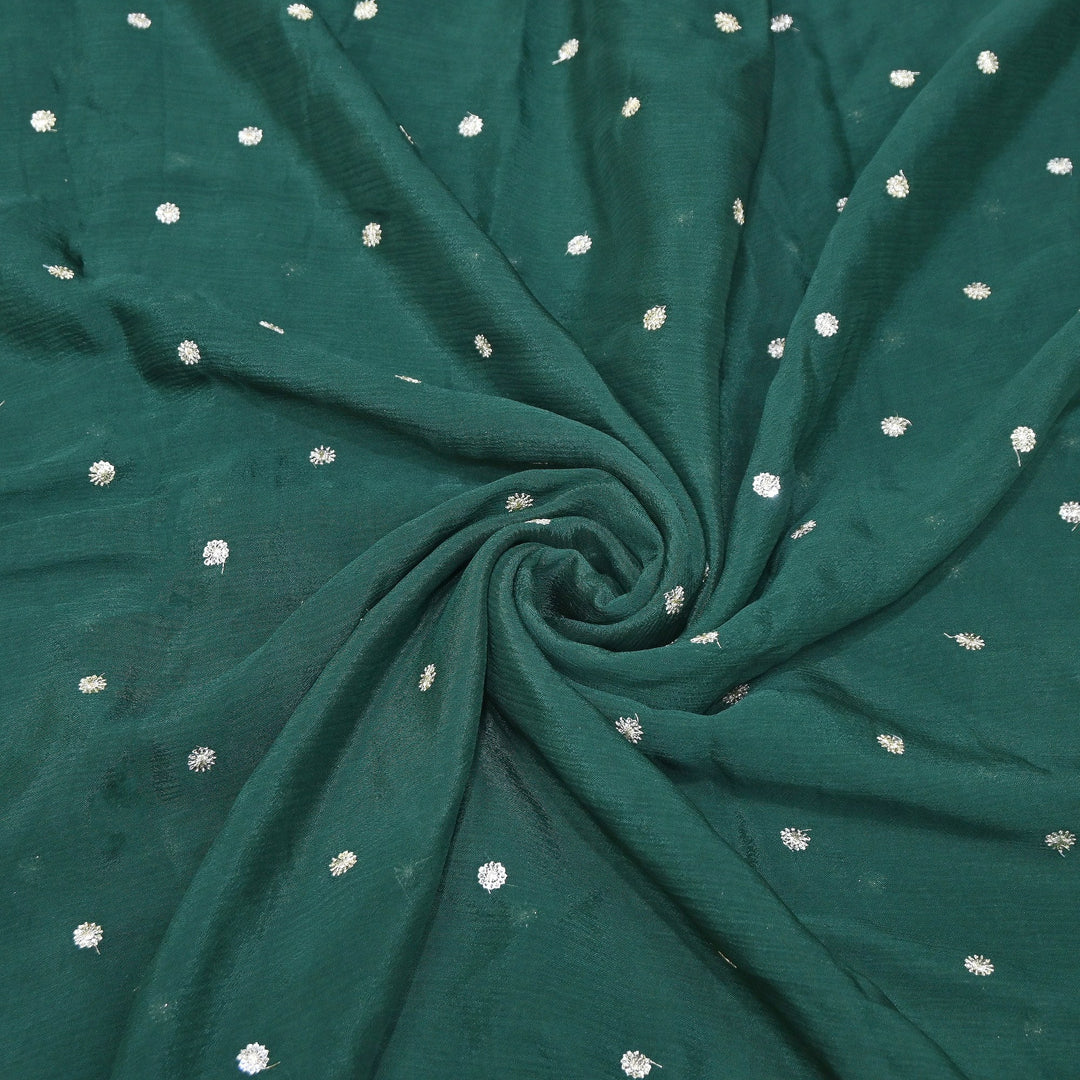 Premium Viscose Chinon Sequins Booti Fabric | V2688C-02