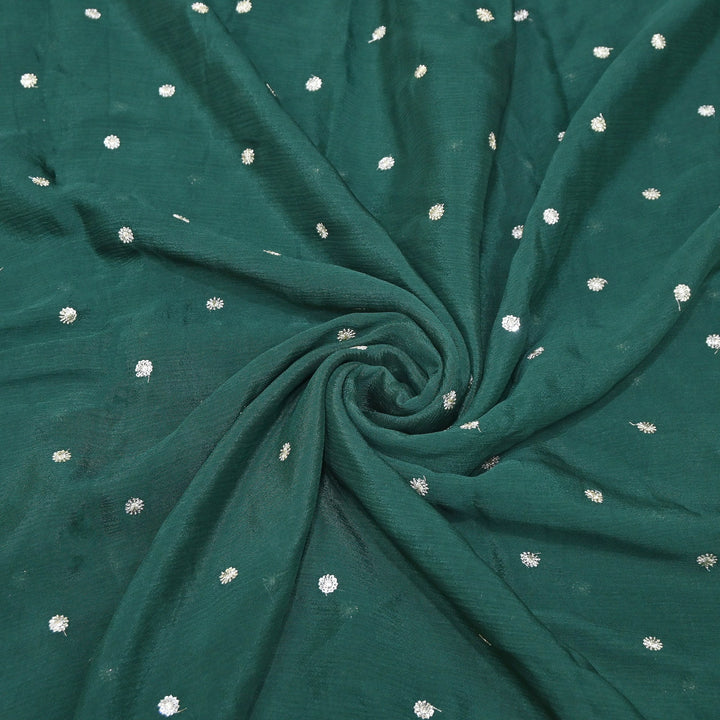 Premium Viscose Chinon Sequins Booti Fabric | V2688C-02