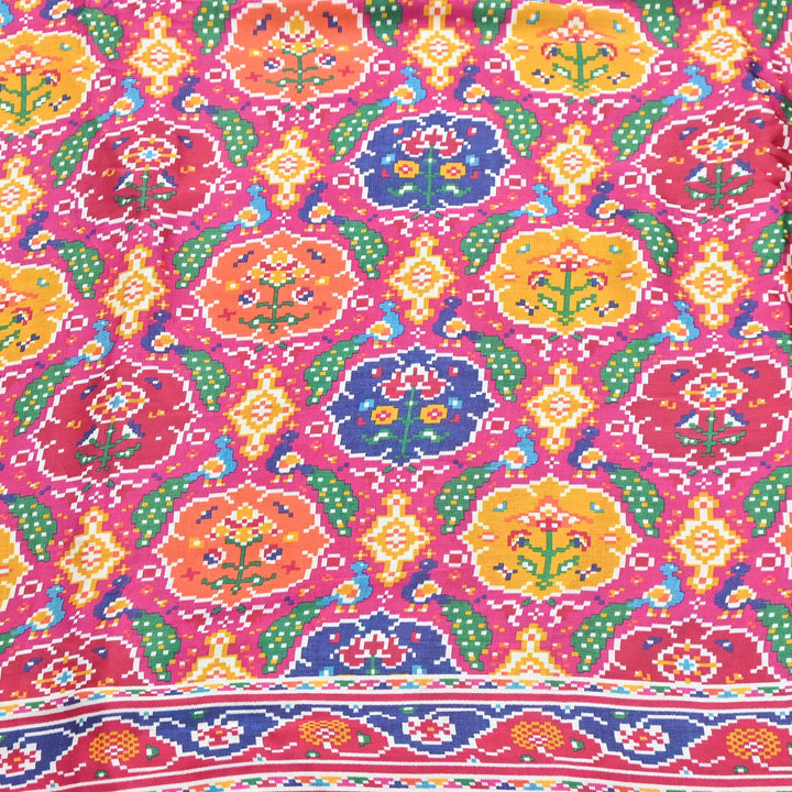 Premium Modal Satin Fabric with Traditional Patola Digital Print - 001416-P10