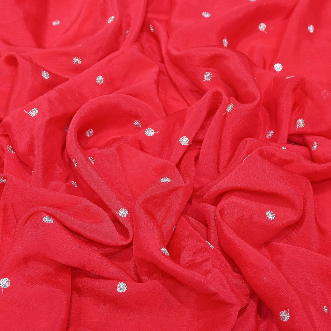 Premium Viscose Chinon Sequins Booti Fabric | V2688C-03