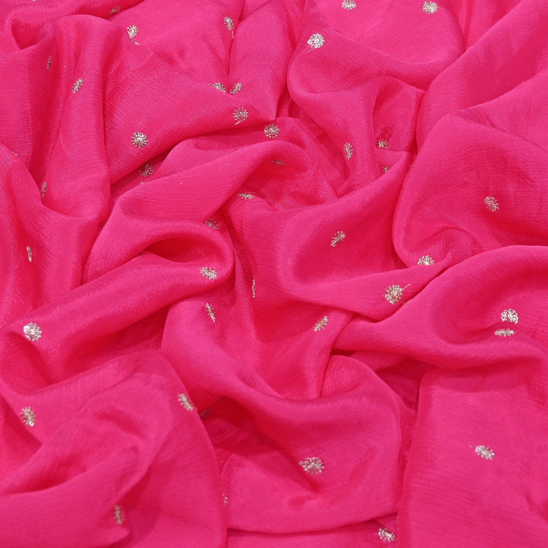 Premium Viscose Chinon Sequins Booti Fabric | V2688C-04