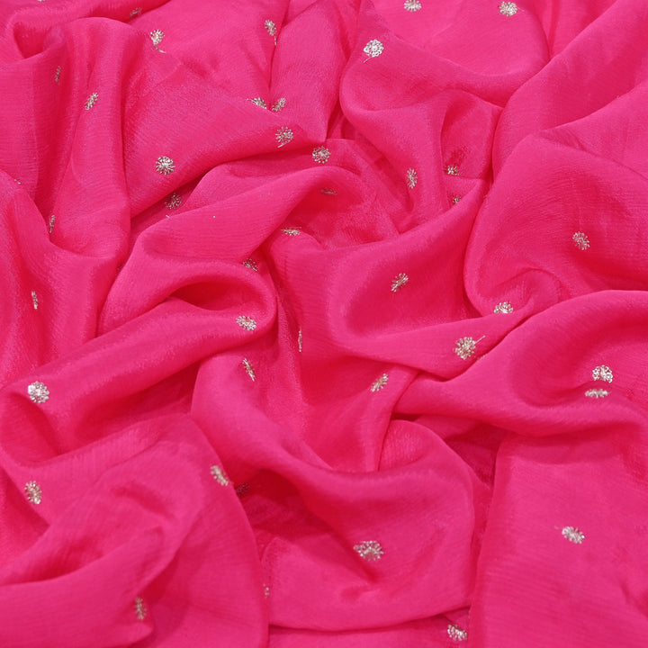 Premium Viscose Chinon Sequins Booti Fabric | V2688C-04