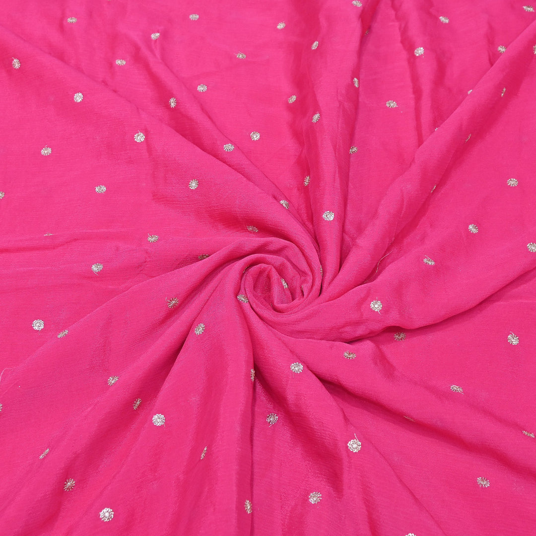 Premium Viscose Chinon Sequins Booti Fabric | V2688C-04