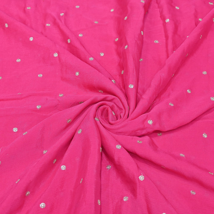 Premium Viscose Chinon Sequins Booti Fabric | V2688C-04