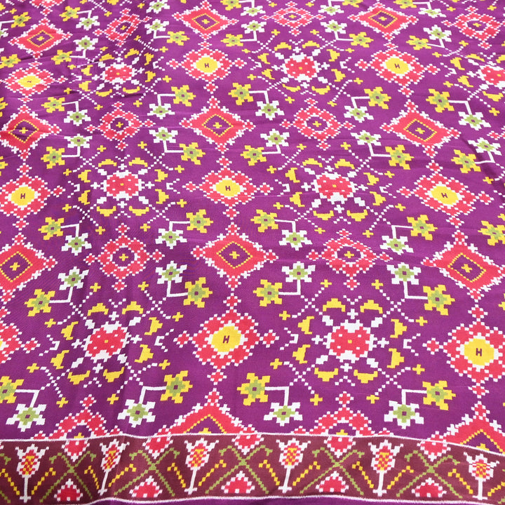 Premium Modal Satin Fabric with Traditional Patola Digital Print - 001416-P7