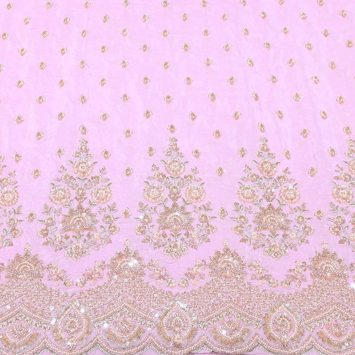 Premium Crepe Moti & Sequence Embroidery Fabric 54" | Designer Fabric | V12879C-01