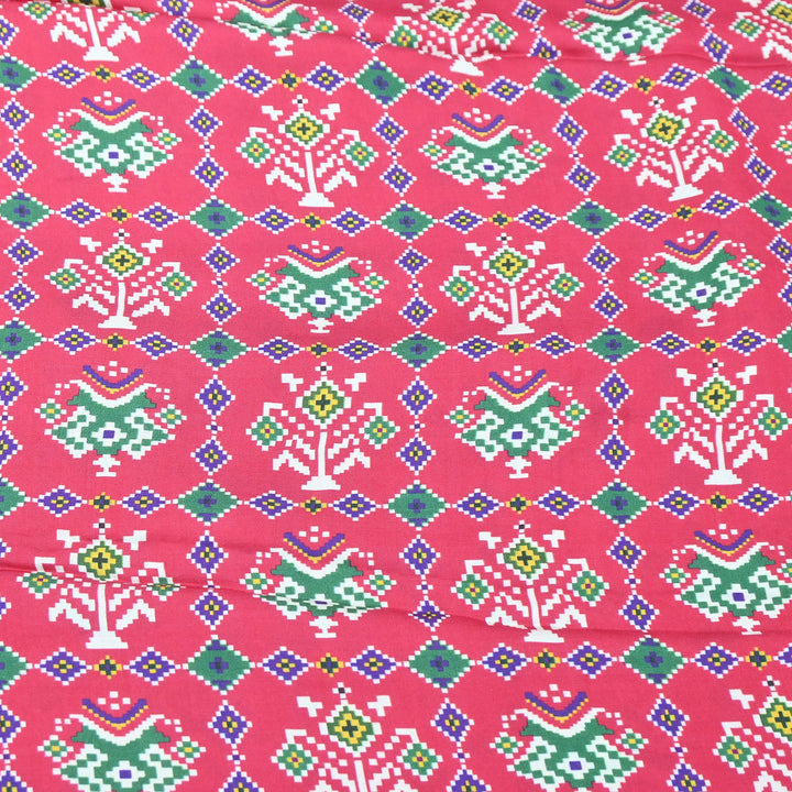 Premium Modal Satin Fabric with Traditional Patola Digital Print - 001416-P6