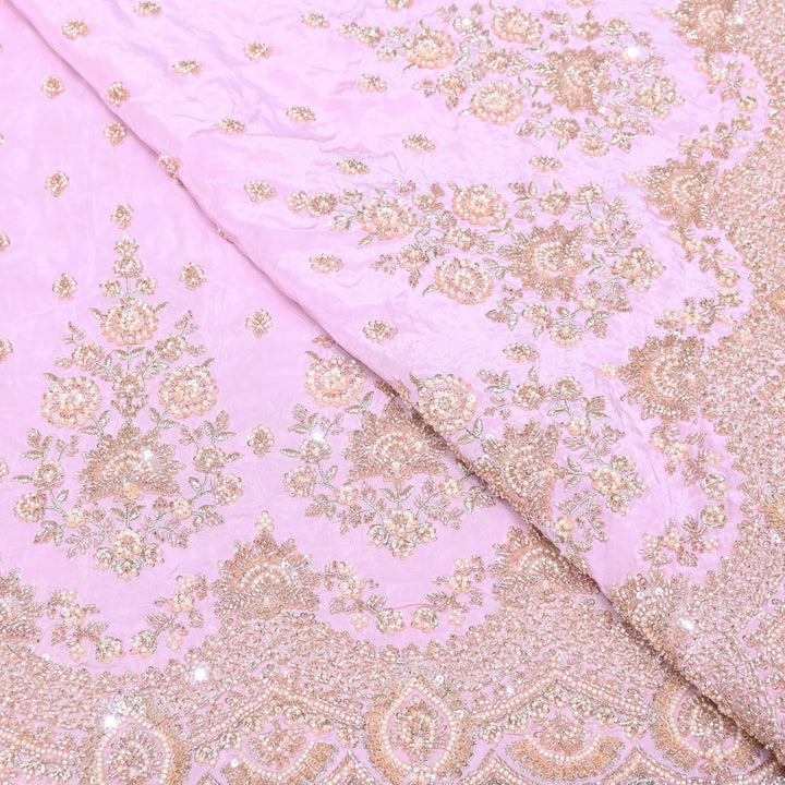Premium Crepe Moti & Sequence Embroidery Fabric 54" | Designer Fabric | V12879C-01