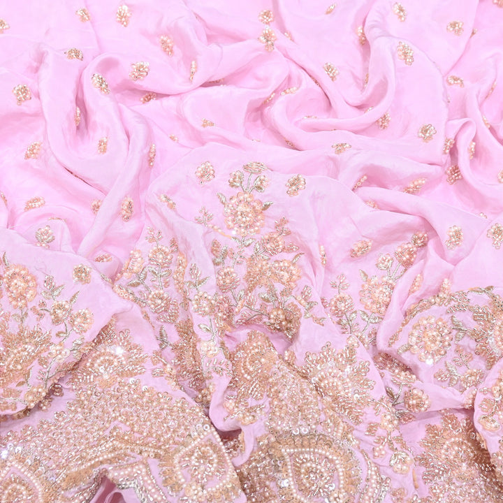 Premium Crepe Moti & Sequence Embroidery Fabric 54" | Designer Fabric | V12879C-01